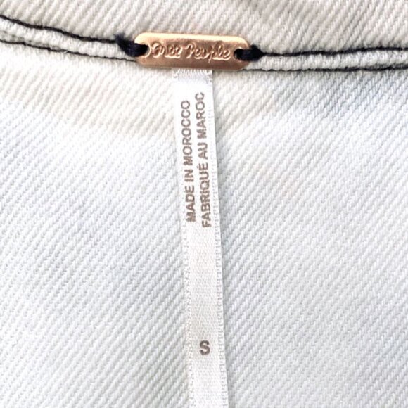 Free People White Wash Denim Tiered Shirt Dress Size S - Picture 7 of 9